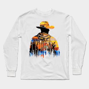 American Cowboy Western Country Tradition Culture Abstract Long Sleeve T-Shirt